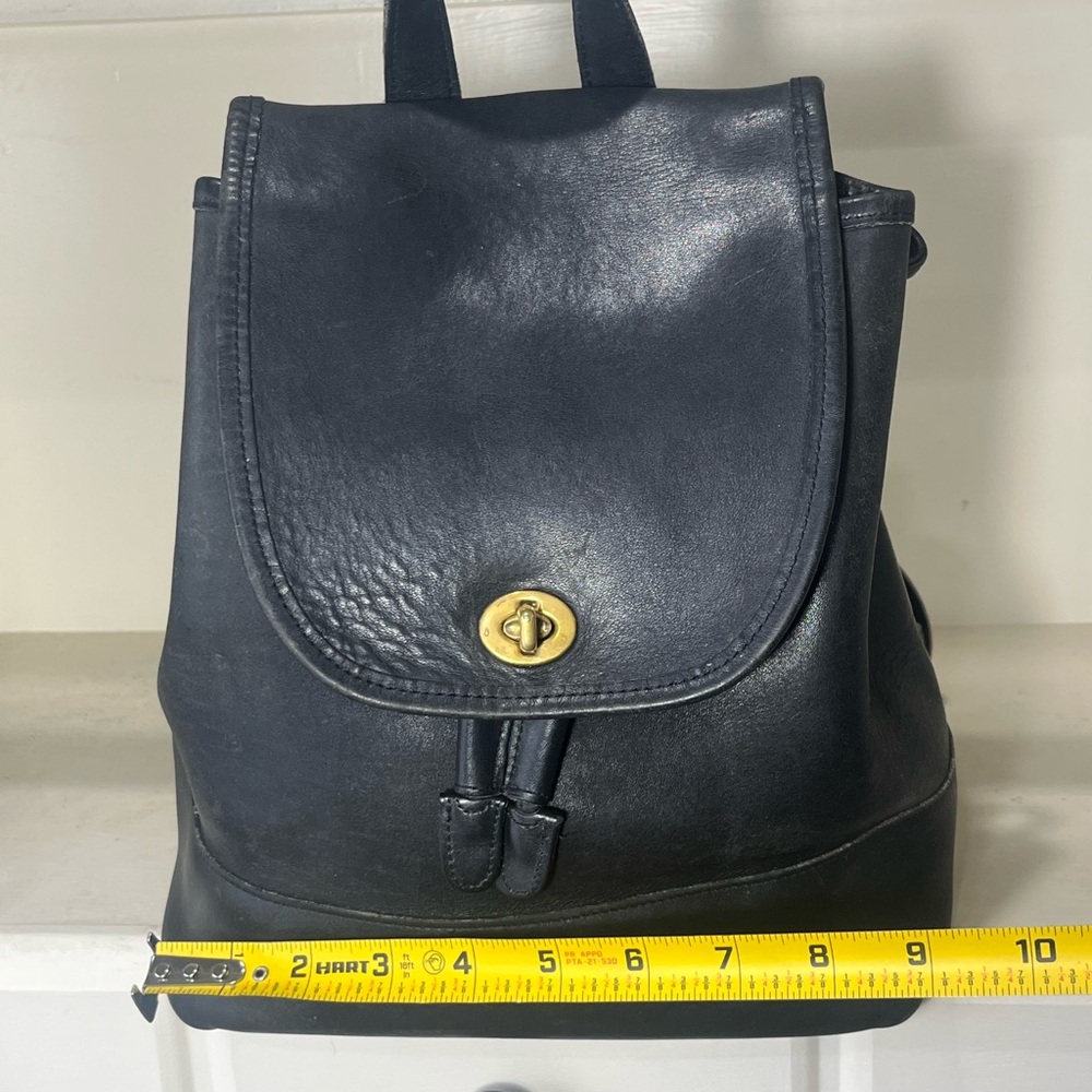 Coach Vintage Black Leather Daypack Backpack Bag 9791 - Picture 2 of 9
